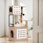 Roomy All In One Cat Tower with Litter Box Enclosure Pets Possessions