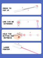 Retractable Cat Teaser Stick & Laser Pen Pets Possessions