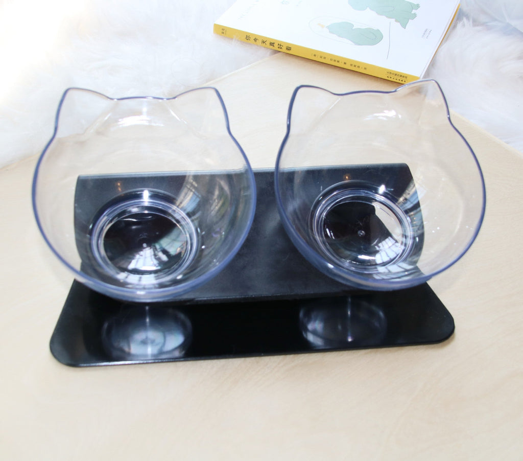 Diagonal Elevated Feeding Bowl Designed to Protect Cervical Vertebra for Cats Pets Possessions
