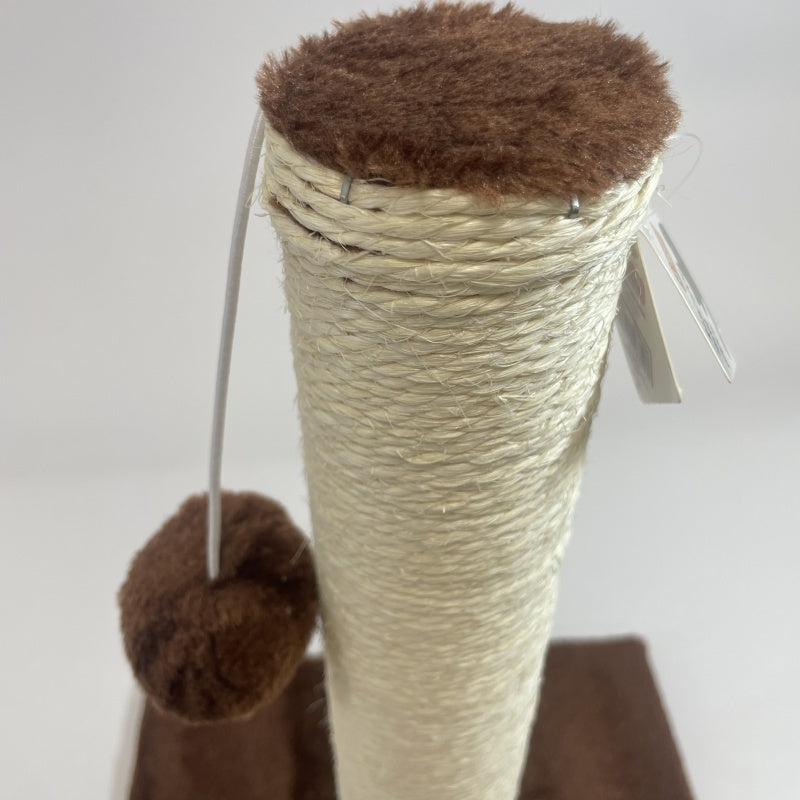 Beautiful Brown Cat Climbing Frame & scratching Post with Swinging Toy for Cat Stimulation Pets Possessions