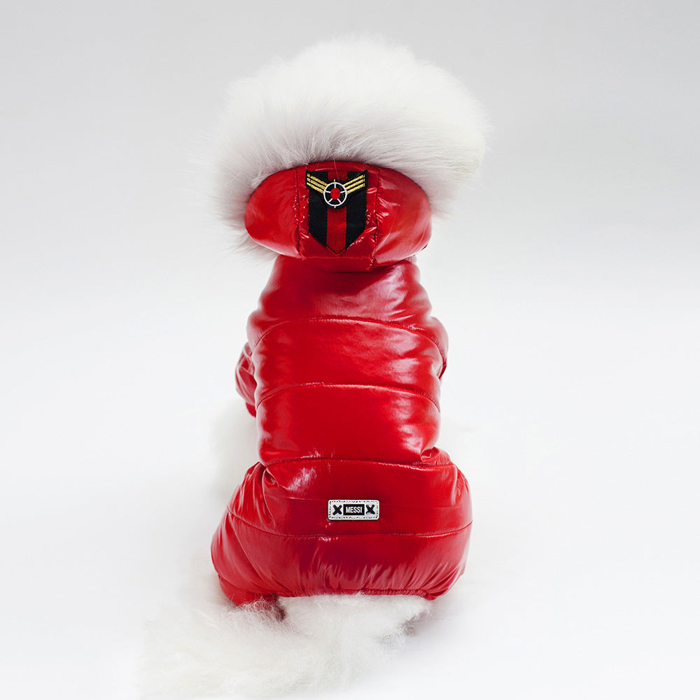 Cozy PU Leather Warm Coat for Small Dogs & Cats Pets Possessions LLC