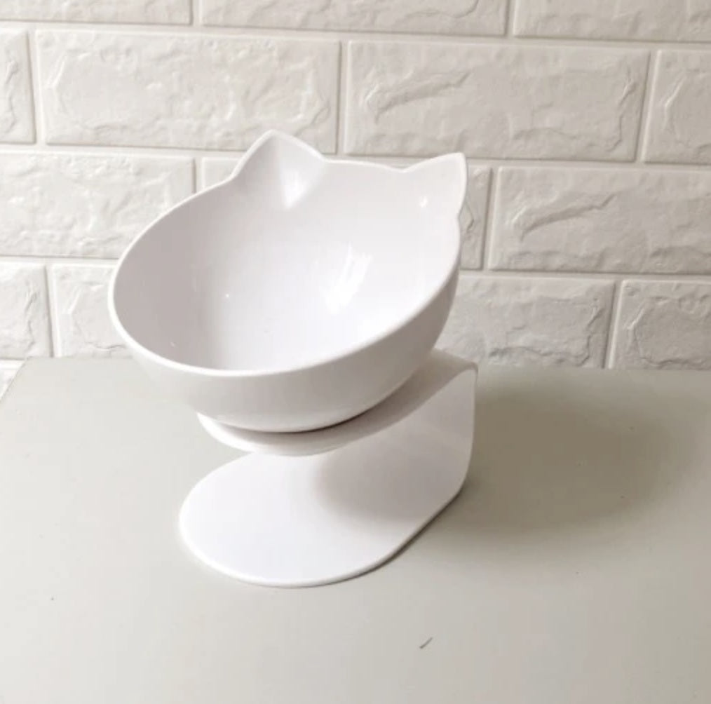 Diagonal Elevated Feeding Bowl Designed to Protect Cervical Vertebra for Cats Pets Possessions