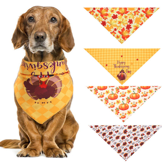 Autumn Harvest Thanksgiving Pet Scarves for Cats & Dogs Pets Possessions LLC