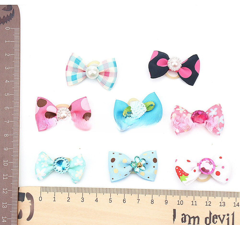 10-Piece Assorted Pet Hair Bow Set – Cute Accessories for Cats & Dogs Pets Possessions LLC