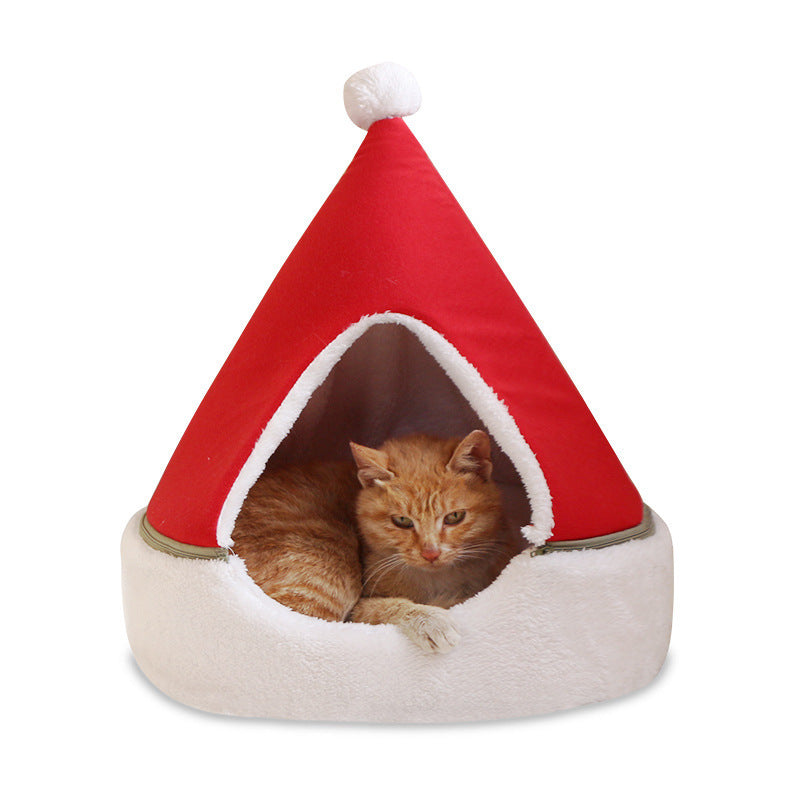 Christmas Themed Cave Beds for Cats & Small Dogs Pets Possessions