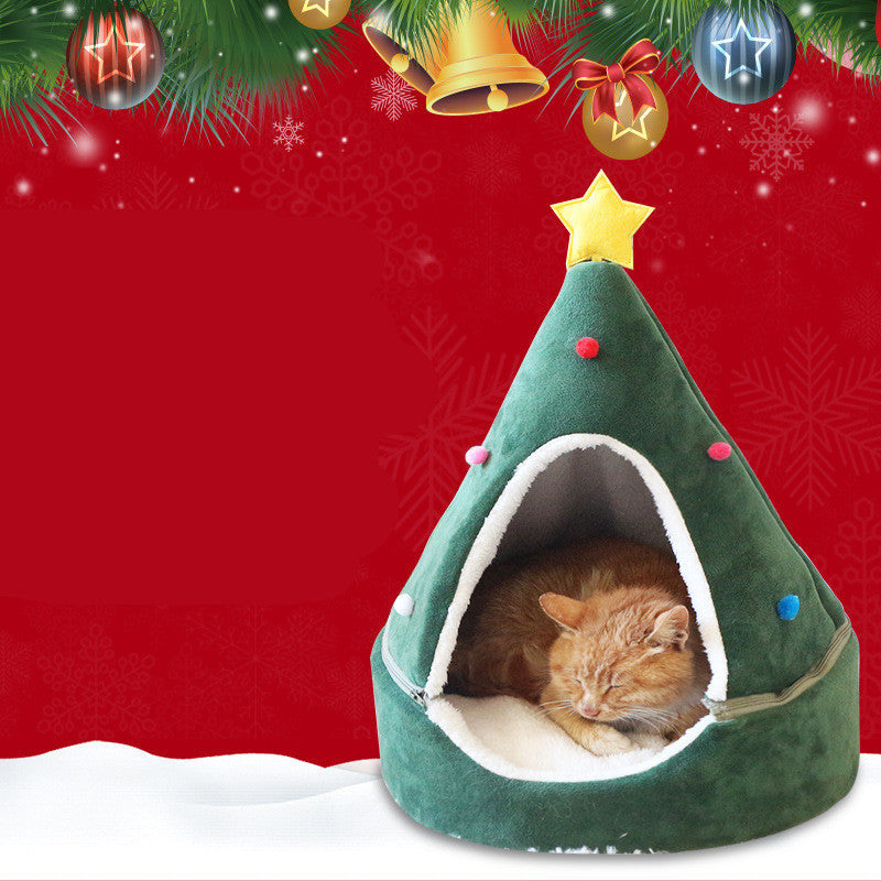 Christmas Themed Cave Beds for Cats & Small Dogs Pets Possessions