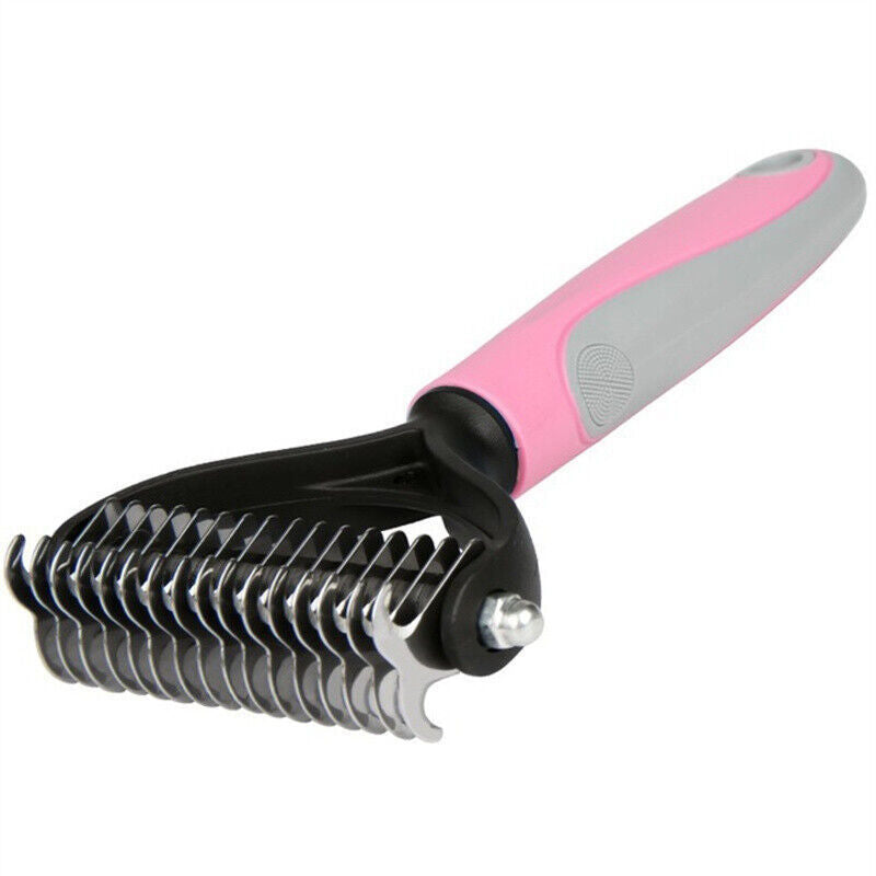 2-Sided De-shedding Fur Remover Rake Comb for Cats & Dogs Pets Possessions