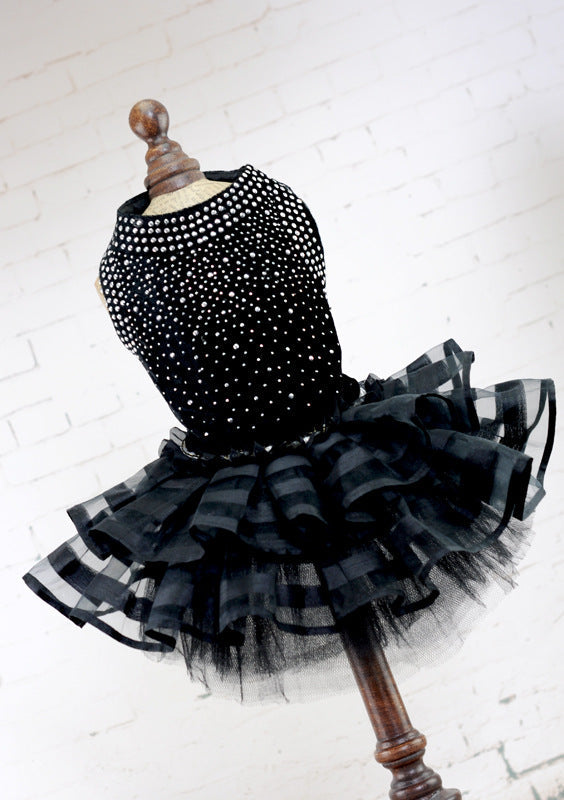 Elegant Black Studded Special Occasion Dress for Dogs & Cats Pets Possessions LLC