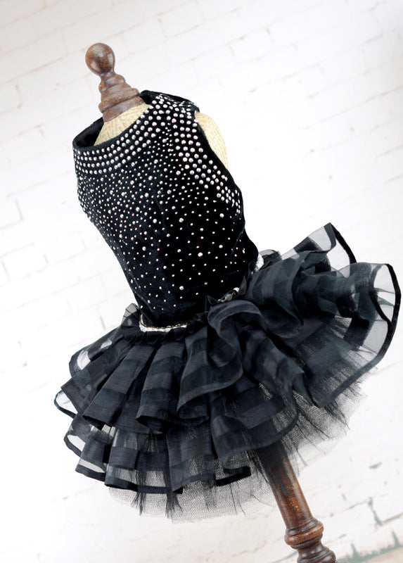 Elegant Black Studded Special Occasion Dress for Dogs & Cats Pets Possessions LLC