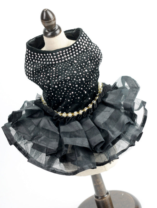 Elegant Black Studded Special Occasion Dress for Dogs & Cats Pets Possessions LLC