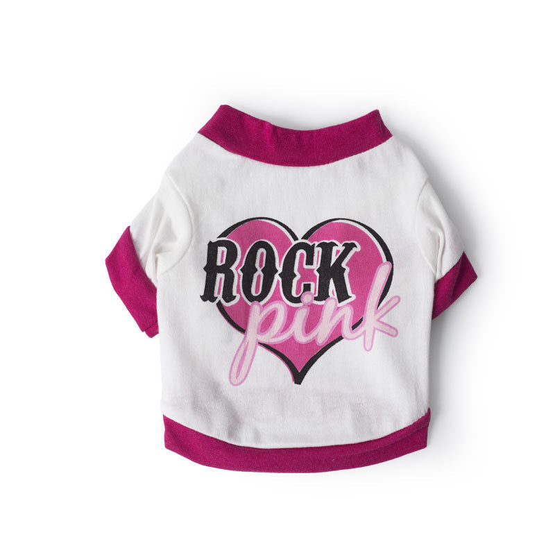 Rad Rock Pink Tee for Cats & Dogs Pets Possessions LLC