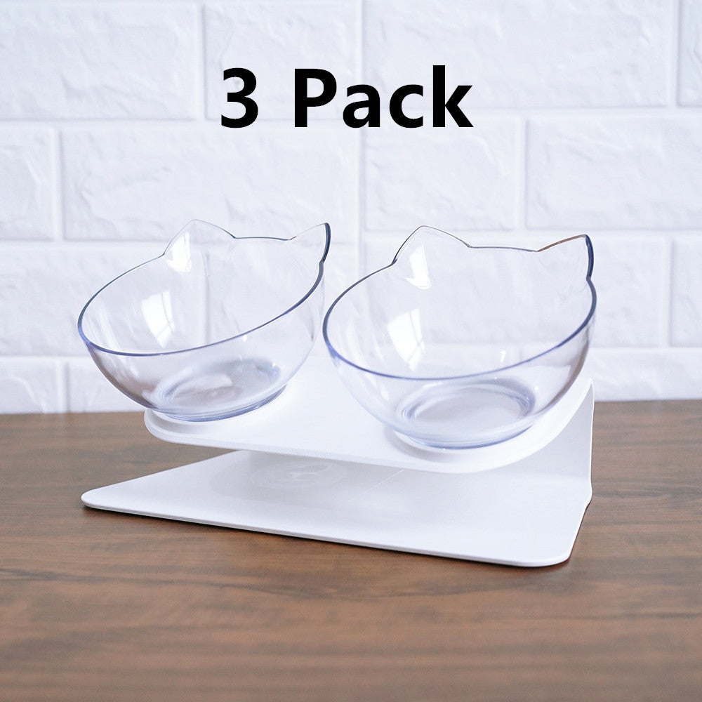 Diagonal Elevated Feeding Bowl Designed to Protect Cervical Vertebra for Cats Pets Possessions