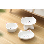 Small Ceramic Cute Feeding Bowl Set for Cats & Small Dogs Pets Possessions