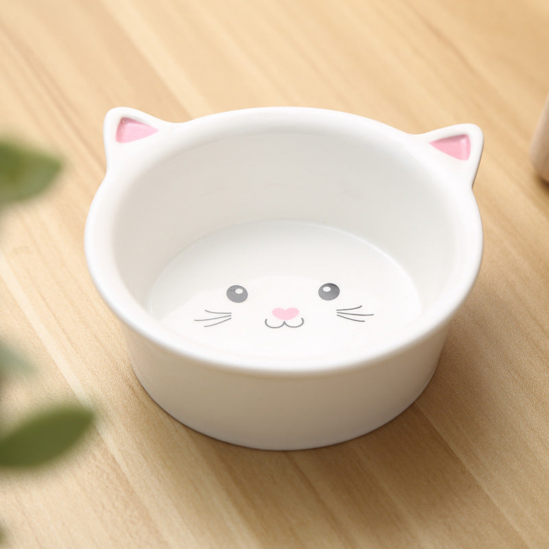 Small Ceramic Cute Feeding Bowl Set for Cats & Small Dogs Pets Possessions