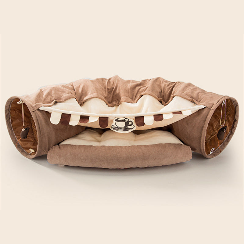 Fun Collapsible Cat Bed with Tunnel Pets Possessions