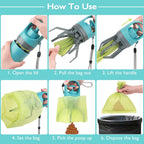 Portable Poop Scooper with Attachable Bag Dispenser for Dog Waste Pets Possessions