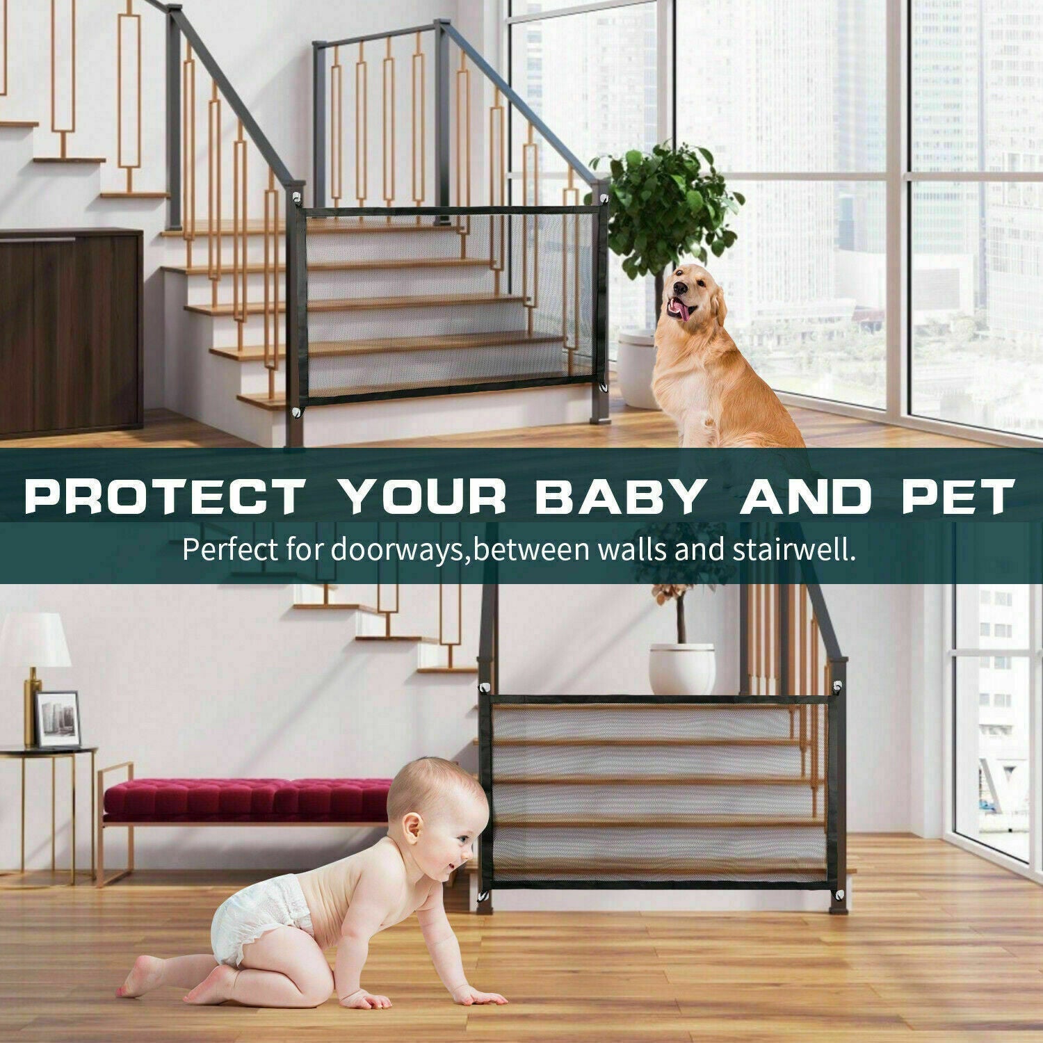 Safety Mesh Fence Guard for Cats & Dogs Pets Possessions