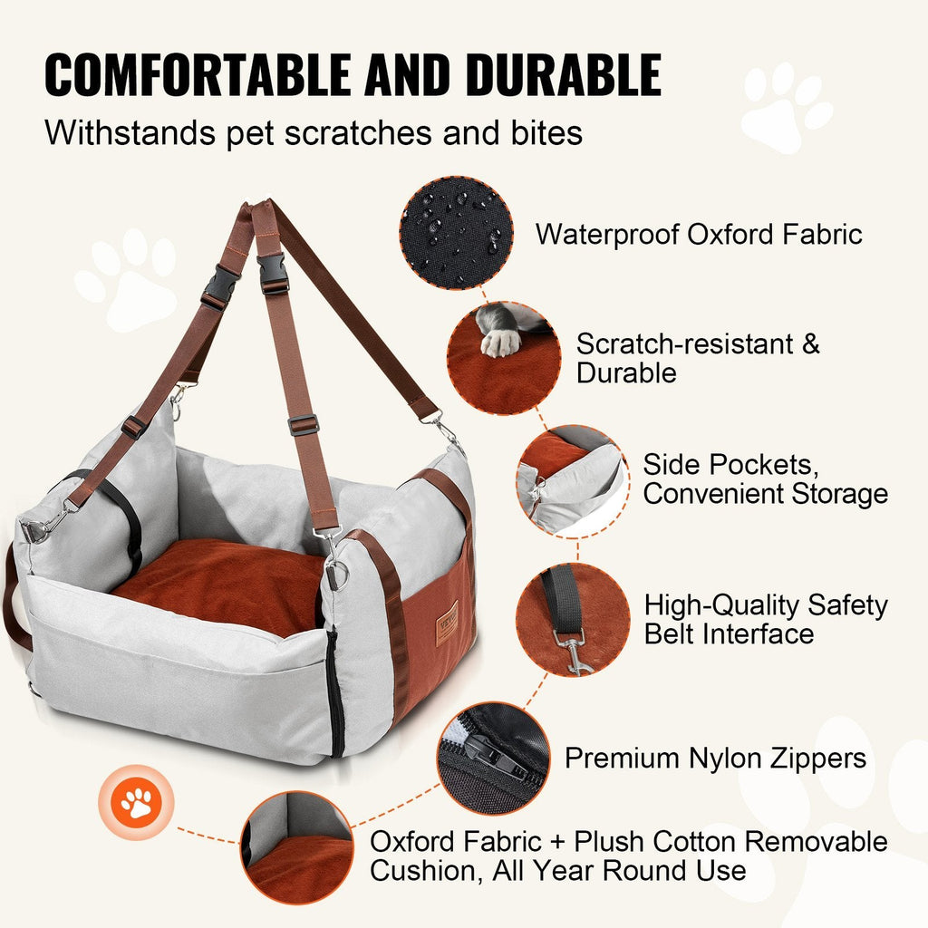 VEVOR Booster Car Seat for Small Cats & Dogs Up To 25lbs Pets Possessions