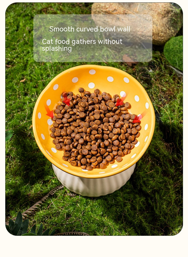 Mushroom High Foot Protection Anti Roll Cat Bowls Pets Possessions LLC