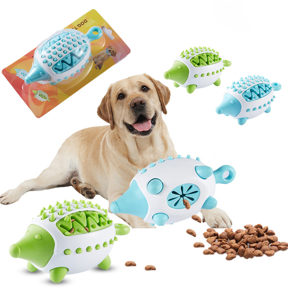 2-in-1 Hedgehog Chewing Ball Molarclean Teeth Cleaning and Food Dispenser Toy for Dogs Pets Possessions