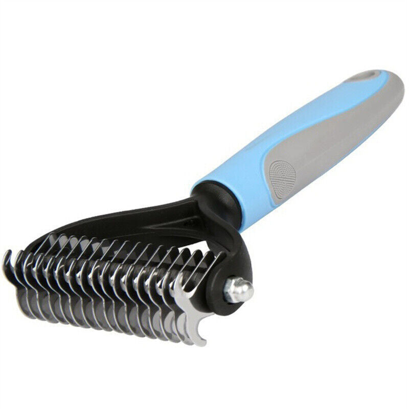 2-Sided De-shedding Fur Remover Rake Comb for Cats & Dogs Pets Possessions