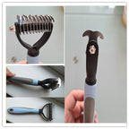2-Sided De-shedding Fur Remover Rake Comb for Cats & Dogs Pets Possessions
