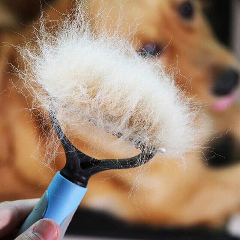 2-Sided De-shedding Fur Remover Rake Comb for Cats & Dogs Pets Possessions