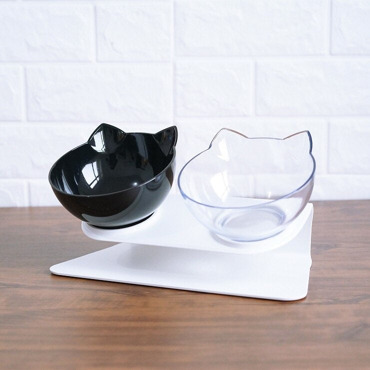 Diagonal Elevated Feeding Bowl Designed to Protect Cervical Vertebra for Cats Pets Possessions