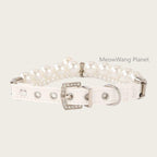 Elegant Adjustable Pearl Collar for Cats & Dogs Pets Possessions