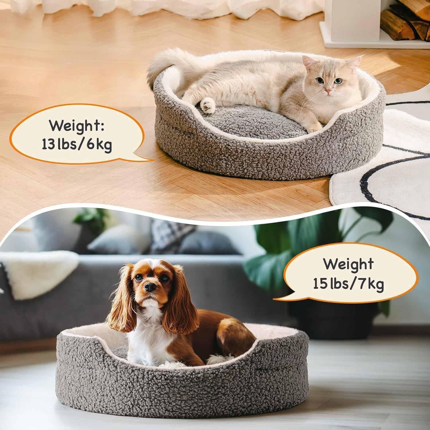 Mewoo Washable Orthopedic Pet Bed for Cats & Small Dogs Pets Possessions