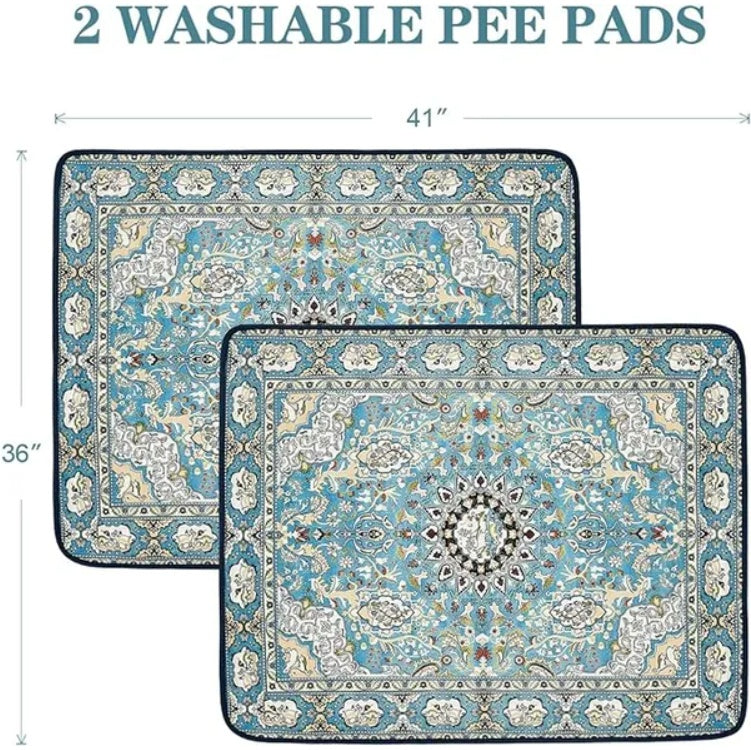 Qeils 2 Pack Absorbent, Leakproof Washable, Reusable Training Pads for Dogs Pets Possessions