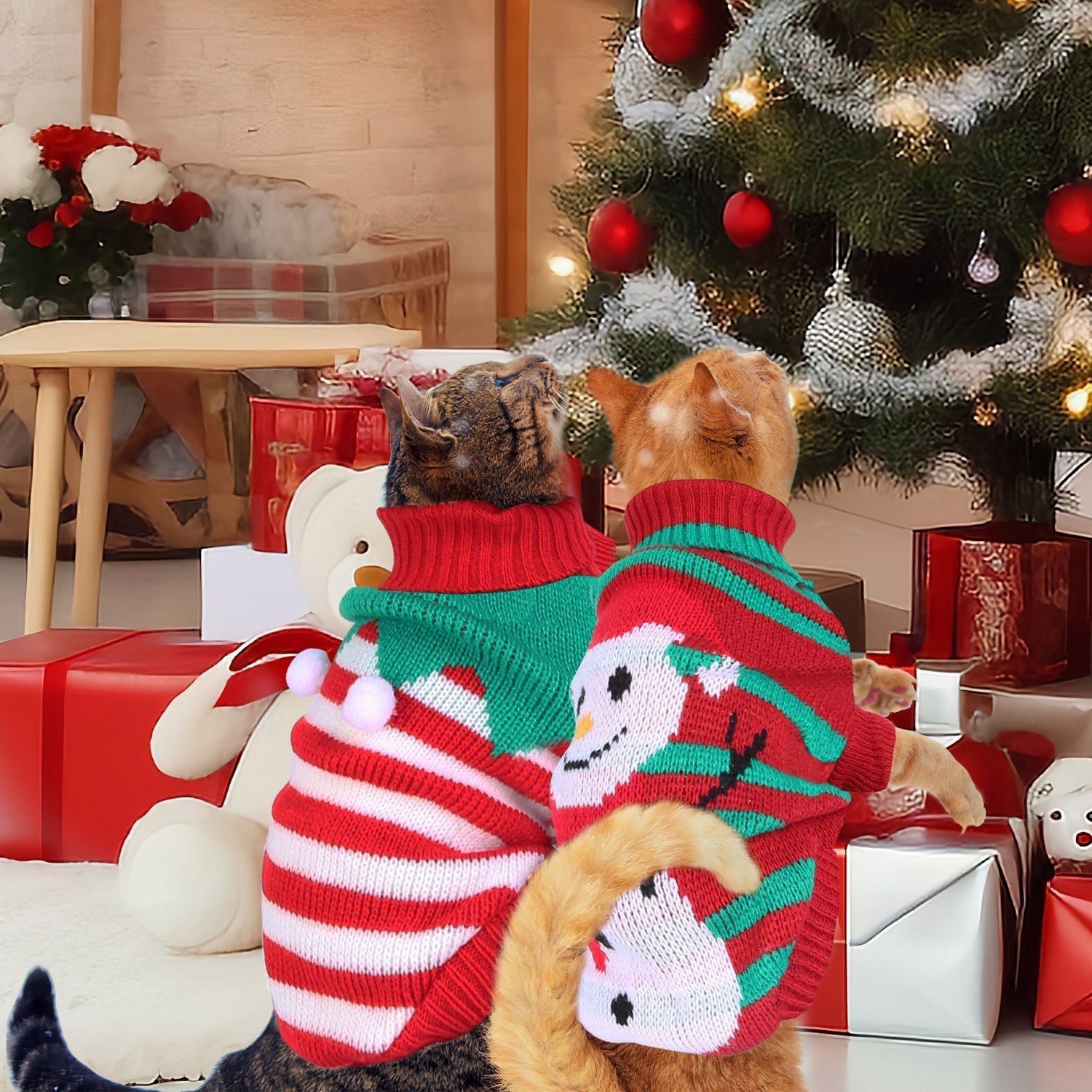 Festive Christmas Turtleneck Sweater for Dogs & Cats Pets Possessions