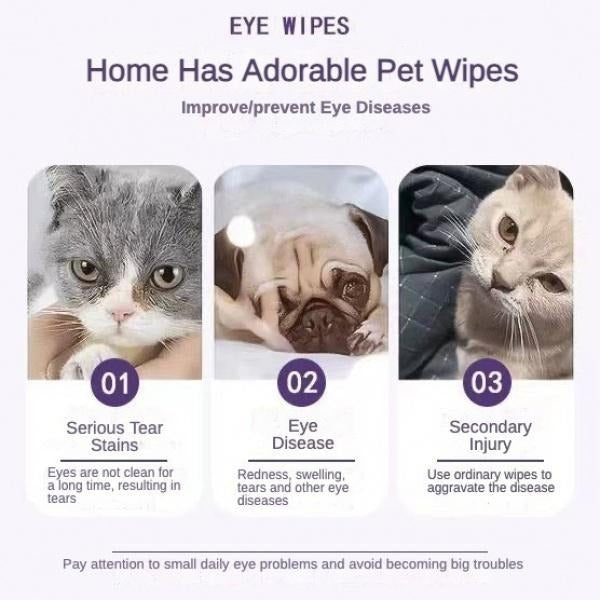 200 ct. Tear Stain Removing Wipes for Cats & Dogs Pets Possessions