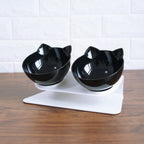Diagonal Elevated Feeding Bowl Designed to Protect Cervical Vertebra for Cats Pets Possessions