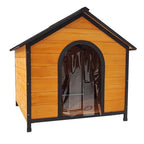 Durable Wooden Outdoor Doghouse with Extra Storage Space Pets Possessions