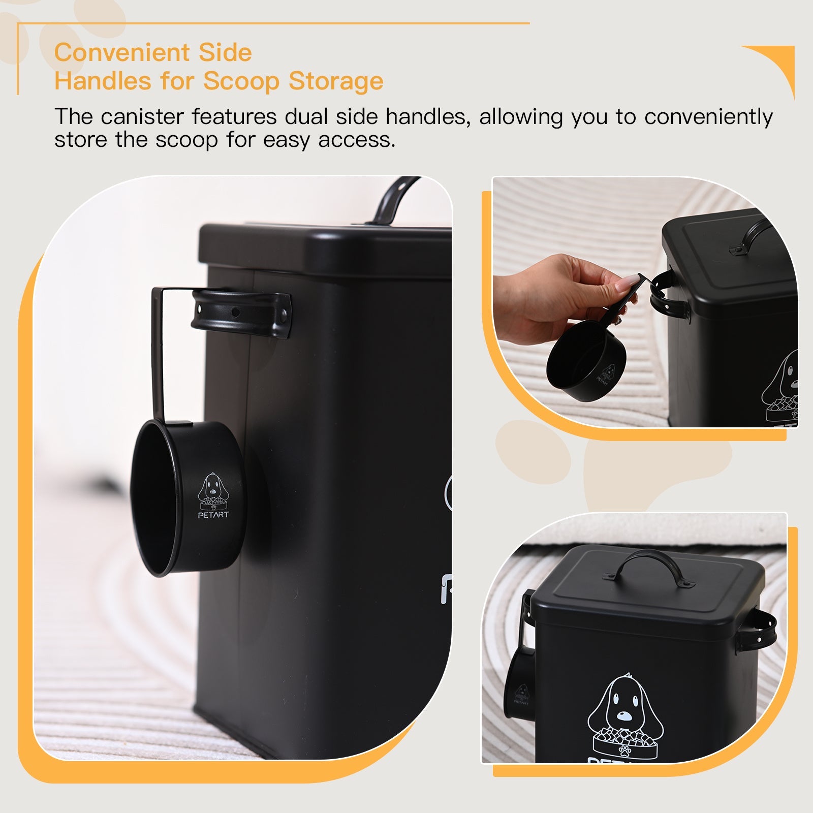 Metal Food Storage Containers, with Toy and Scooper for Cats & Dogs Pets Possessions