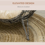 PawHut Rattan Round Chair with Removable Cushion for Cats & Dogs Pets Possessions