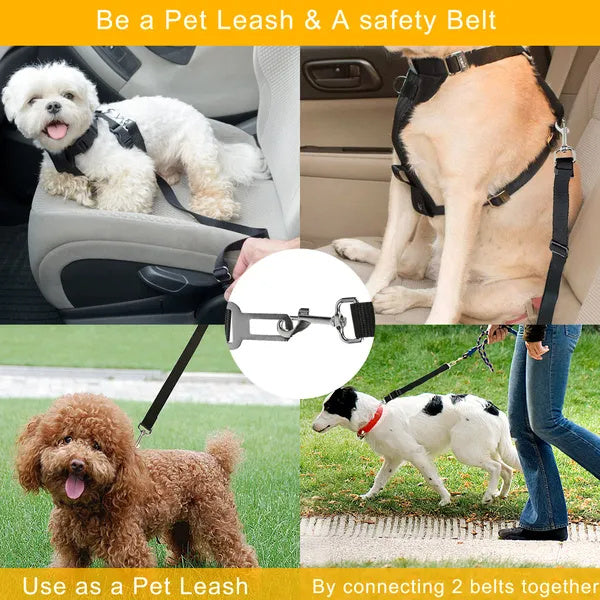 2Pcs Adjustable Seat Belt Leash with Harness for Cats & Dogs Pets Possessions