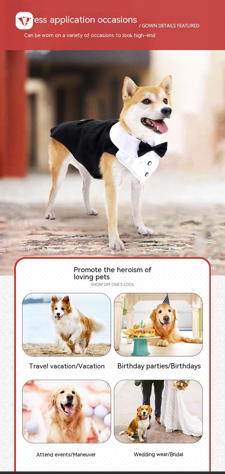 Holiday Wedding Party Dog Clothes Pets Possessions LLC