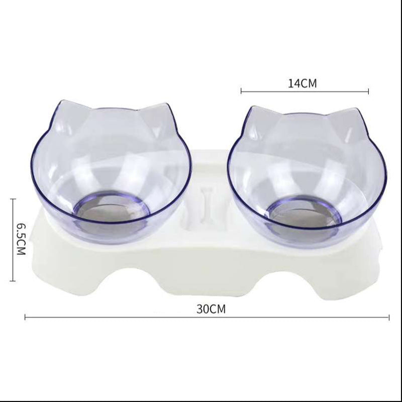 Diagonal Elevated Feeding Bowl Designed to Protect Cervical Vertebra for Cats Pets Possessions