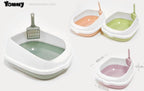 Noble Olive Green & White Cat Litter Box with Scooper Included (Easy Cleaning) Pets Possessions