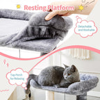 Small 4-in-1 Cat Tree with Self-grooming Brush and Natural Sisal Scratching Post Pets Possessions