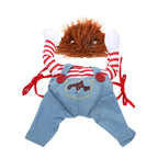 Spooktacular Cutesy, Artsy Chucky Doll or Horseman Halloween Costumes for Dogs Pets Possessions