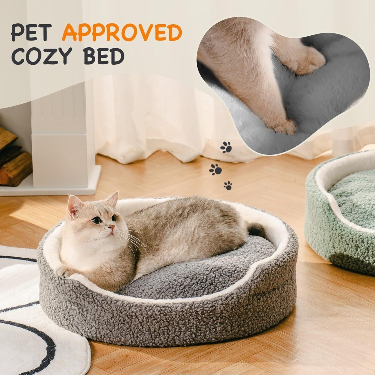 Mewoo Washable Orthopedic Pet Bed for Cats & Small Dogs Pets Possessions
