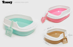 Vibrant Pink & White Cat Litter Box with Scooper (Easy Cleaning) Pets Possessions