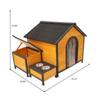 Durable Wooden Outdoor Doghouse with Extra Storage Space Pets Possessions