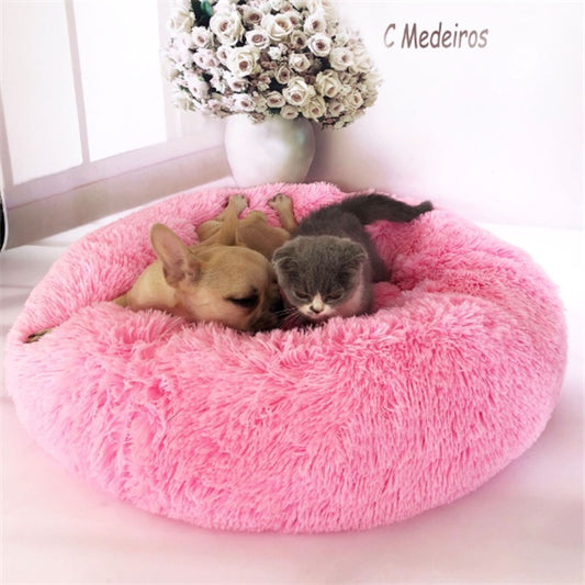 Plush, Soft Round Donut Bed for Cats & Small Dogs