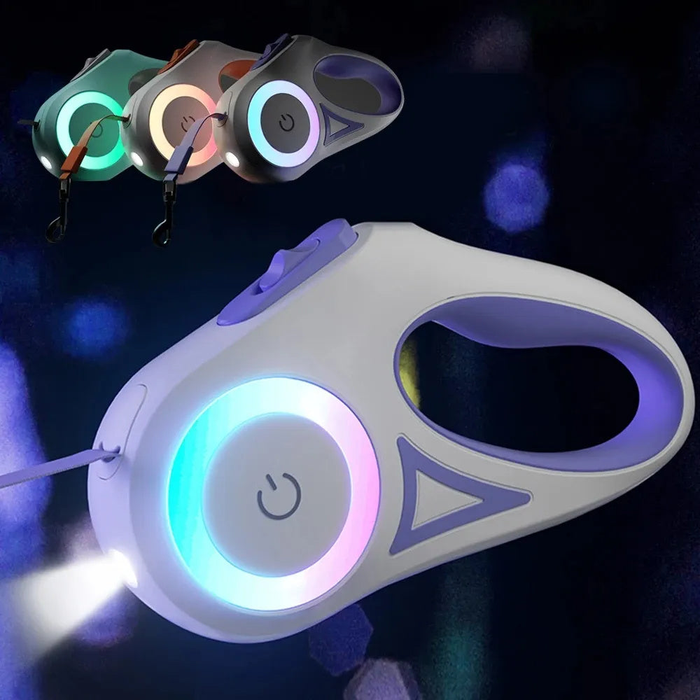 Retractable Leash with LED Lights for Cats & Dogs Pets Possessions