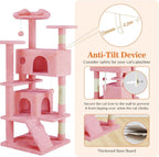 54” Multi-level Cat Tower with Sisal Grab Post Pets Possessions
