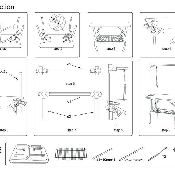36 Inch Foldable Grooming Table for Dogs Pets Possessions